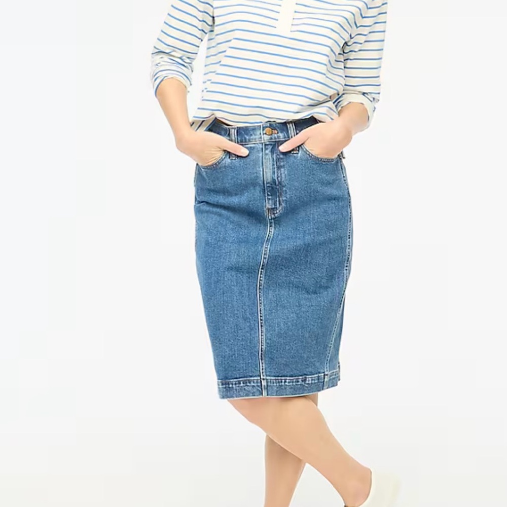 J. Crew Blue Denim Midi Skirt